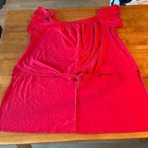 Ladies crop front,  long back shirt/blouse